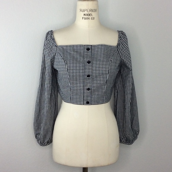Tops - Gingham Milkmaid Top